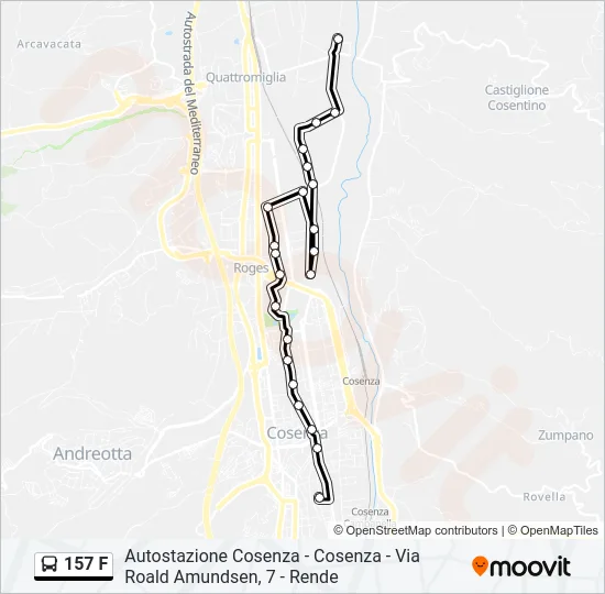 157 F Bus Line Map