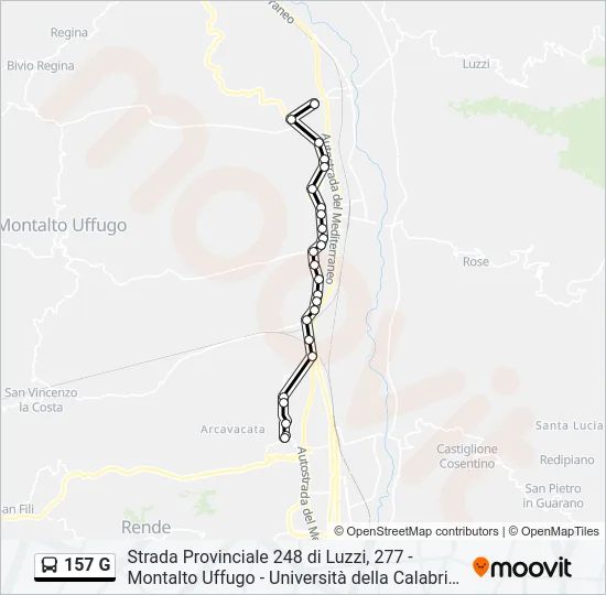 157 G Bus Line Map