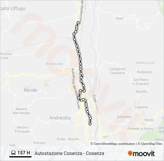 157 H Bus Line Map