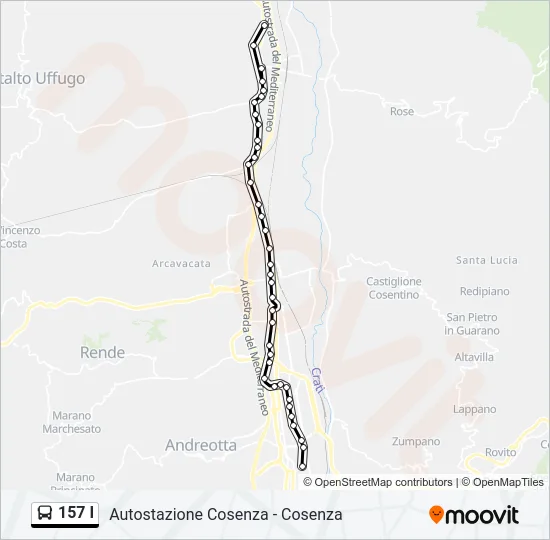 157 I Bus Line Map
