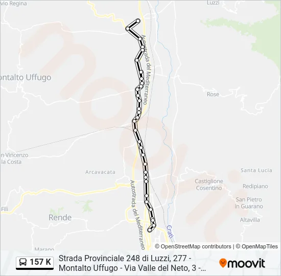 157 K Bus Line Map
