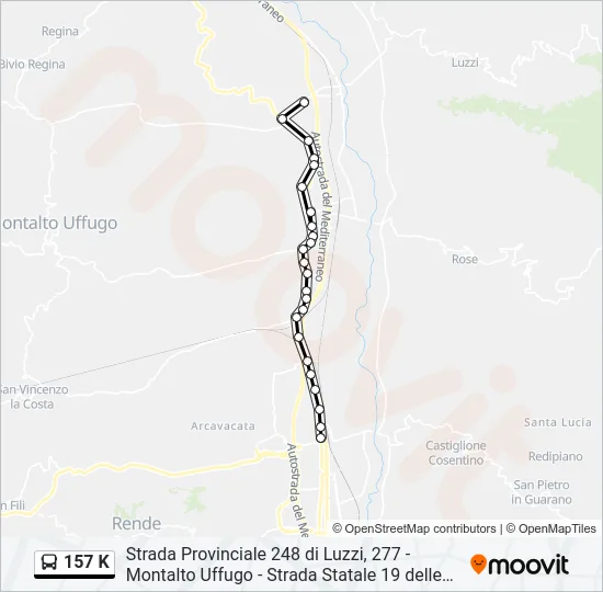 157 K Bus Line Map
