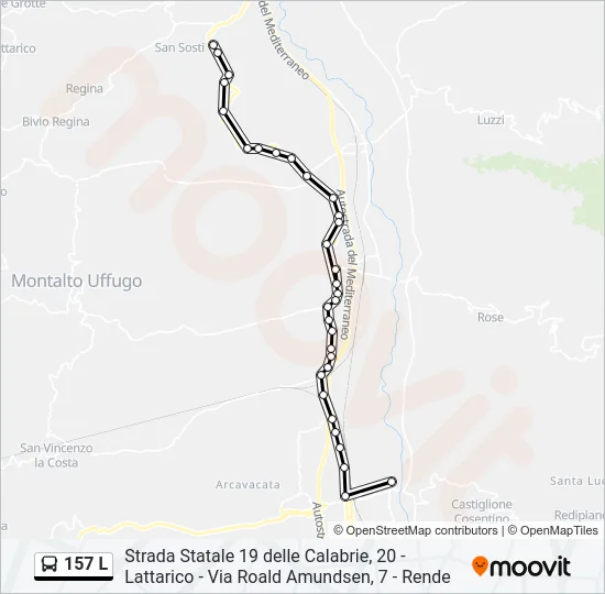 157 L Bus Line Map