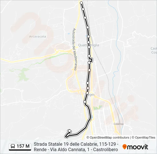 157 M Bus Line Map