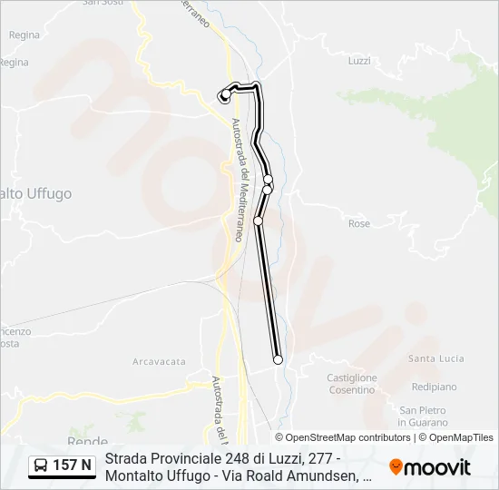 157 N Bus Line Map