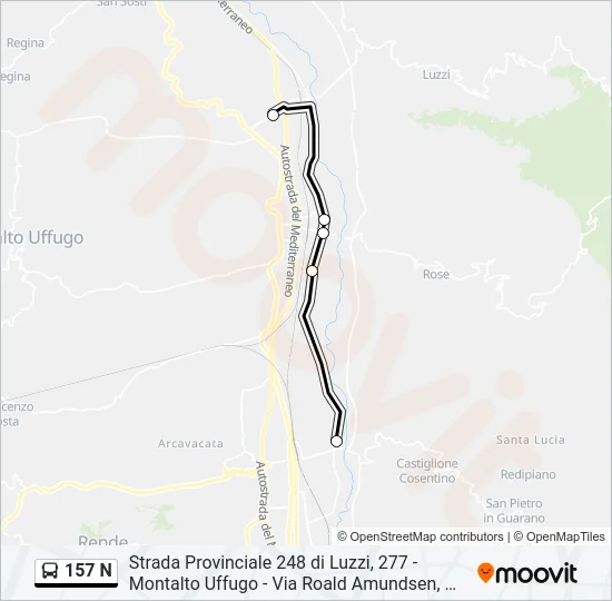 157 N Bus Line Map