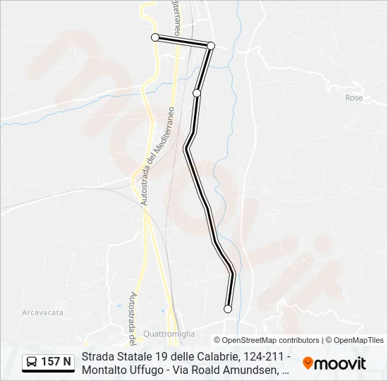 157 N Bus Line Map