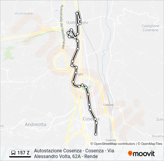 157 Z Bus Line Map