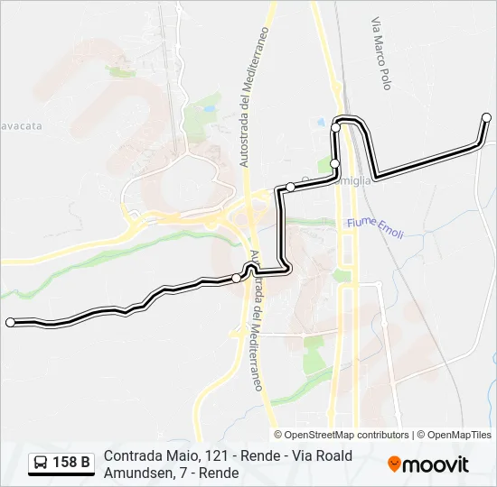 158 B Bus Line Map