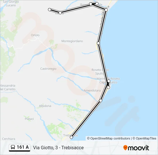 161 A Bus Line Map
