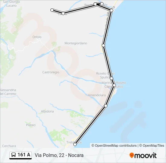 161 A Bus Line Map