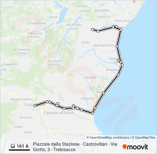 161 A Bus Line Map