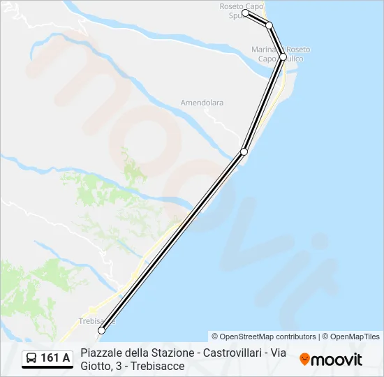 161 A Bus Line Map