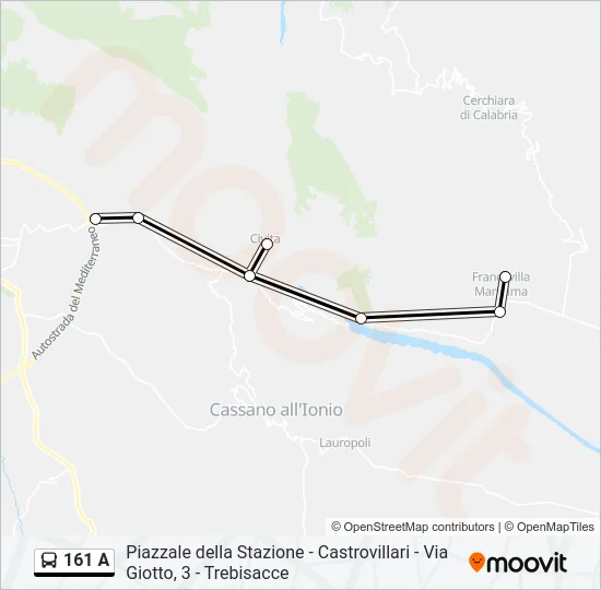 Percorso linea bus 161 A
