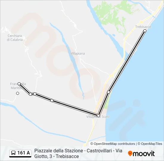161 A Bus Line Map