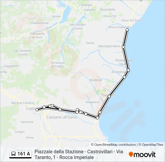 161 A Bus Line Map