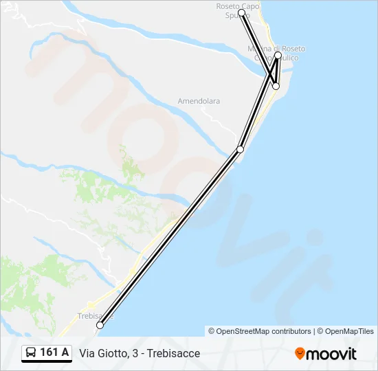 161 A Bus Line Map