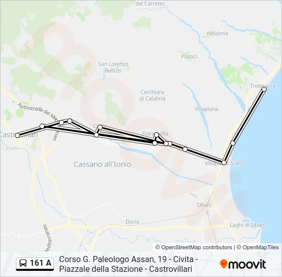 161 A Bus Line Map
