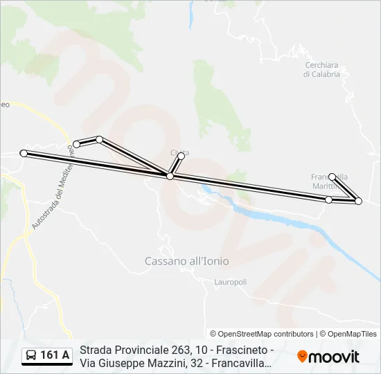 161 A Bus Line Map