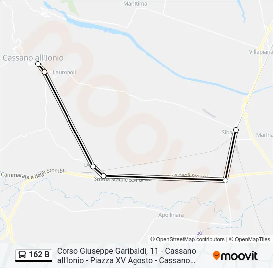 162 B Bus Line Map