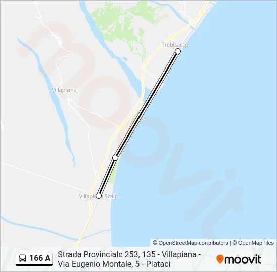 166 A Bus Line Map
