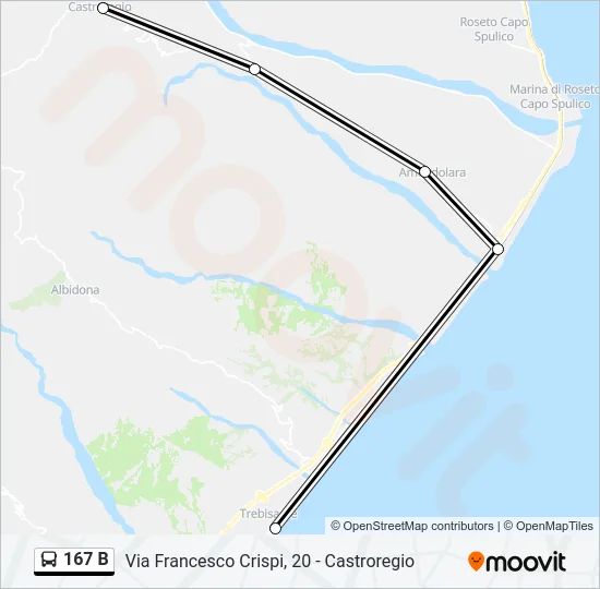 167 B Bus Line Map