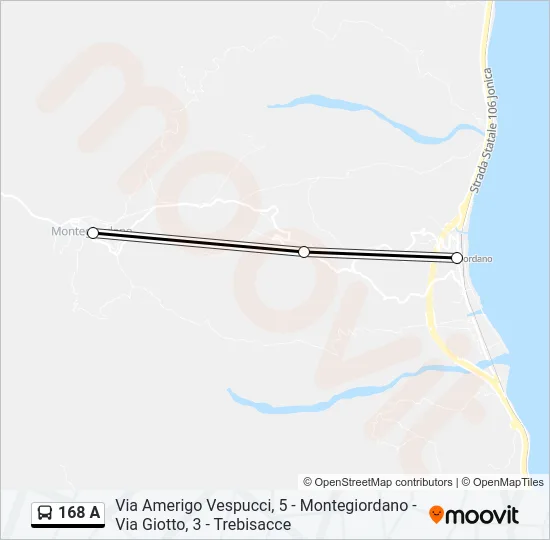 168 A Bus Line Map