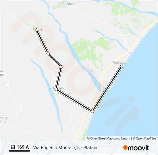 169 A Bus Line Map