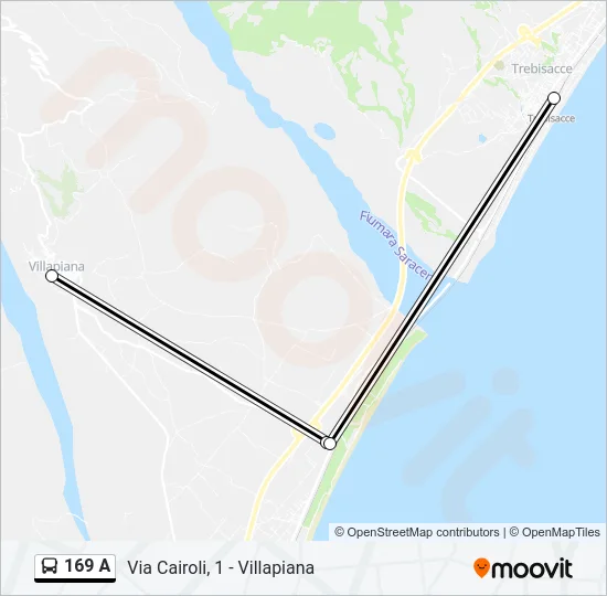 169 A Bus Line Map