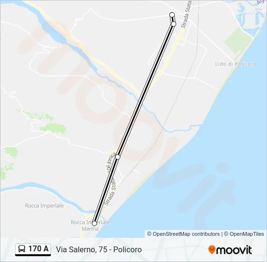 170 A Bus Line Map