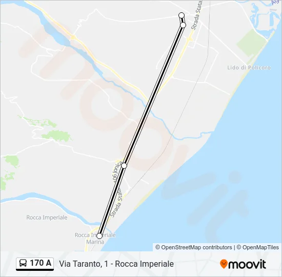 170 A Bus Line Map