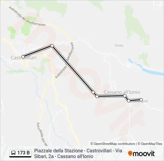 173 B Bus Line Map