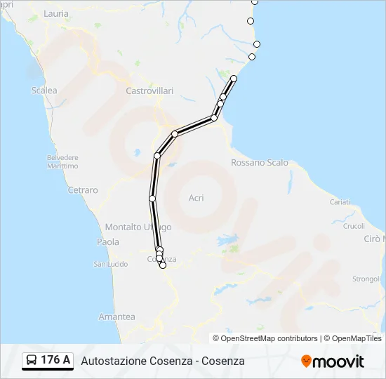 Percorso linea bus 176 A