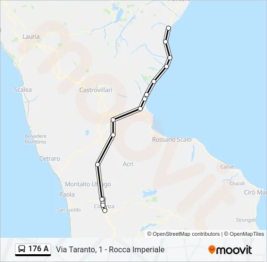 176 A Bus Line Map