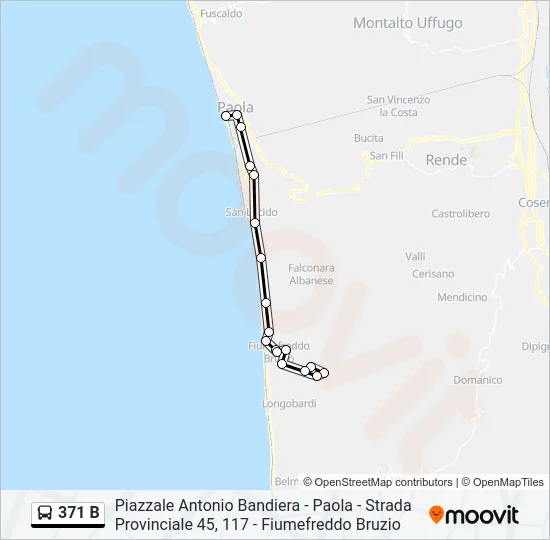 371 B Bus Line Map