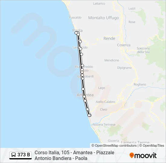 373 B Bus Line Map