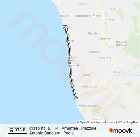 373 B Bus Line Map