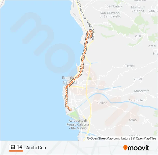 14 Bus Line Map