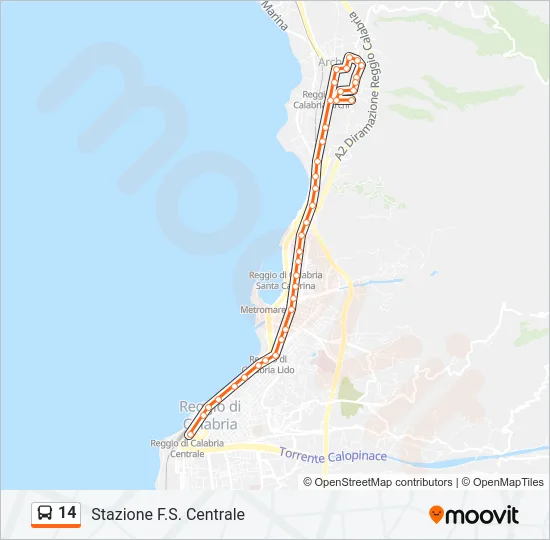 14 Bus Line Map