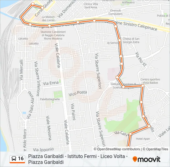 16 Bus Line Map