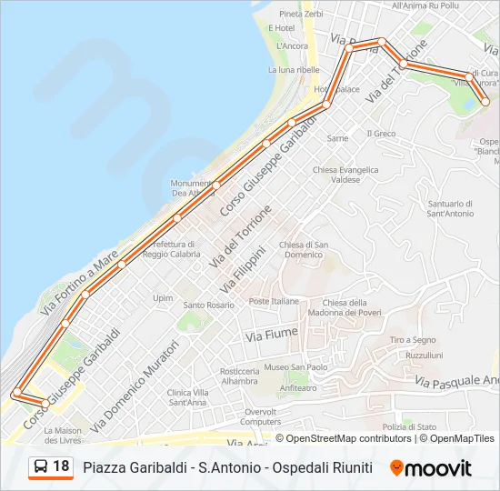 18 Bus Line Map