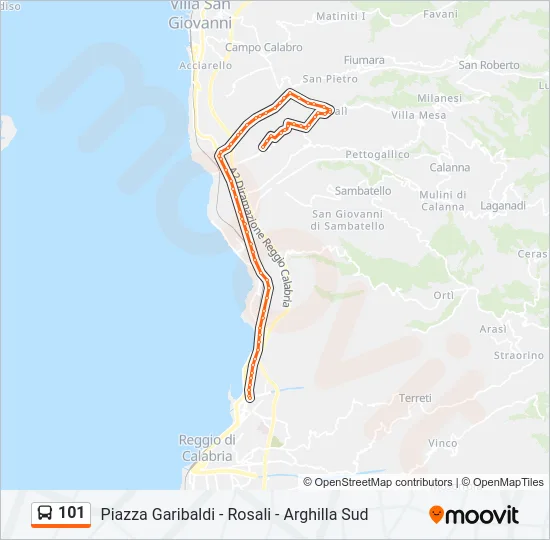 101 Bus Line Map