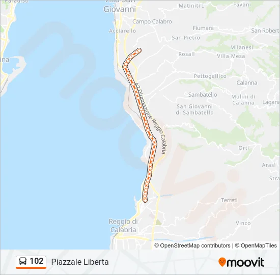 102 Bus Line Map