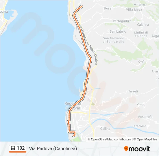 102 Bus Line Map