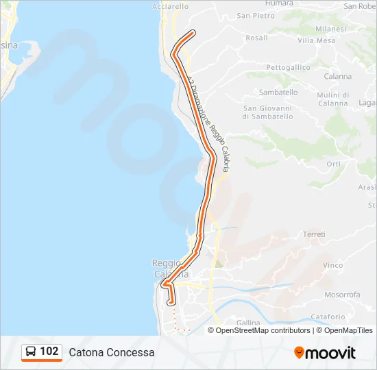 102 Bus Line Map