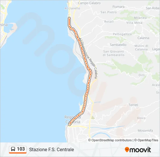 103 Bus Line Map