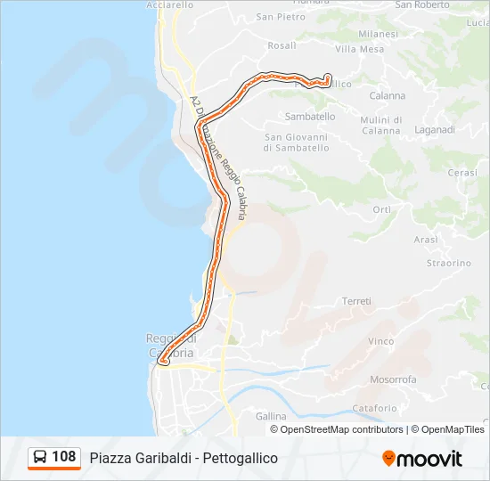 108 Bus Line Map