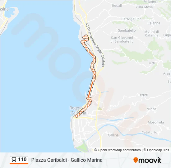 110 Bus Line Map