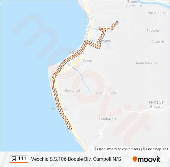 111 Bus Line Map