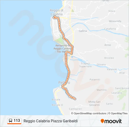 113 Bus Line Map
